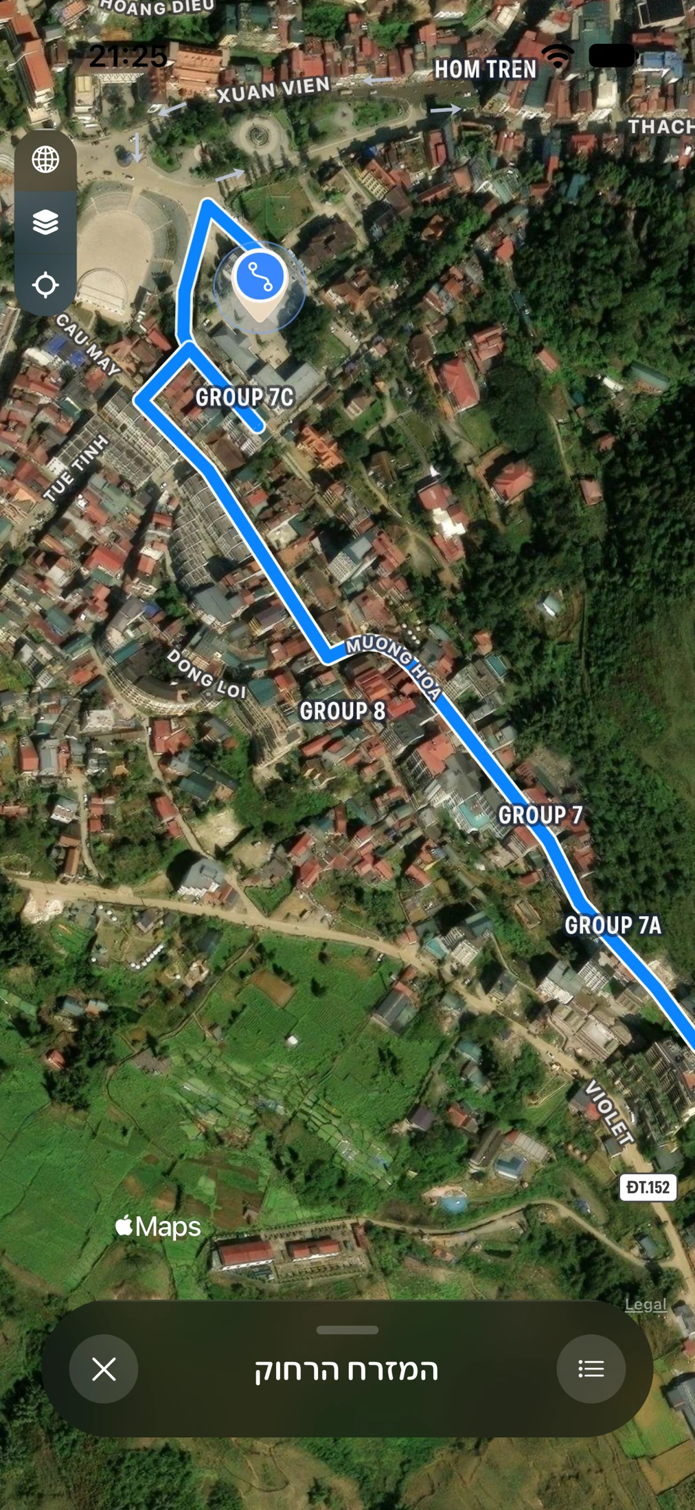 Sapa, Vietnam route on Apple Maps, captured in TripWallet